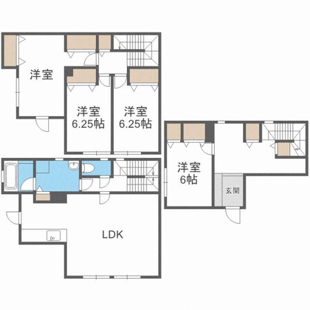 一棟二戸建　厚別東４－１の物件間取画像